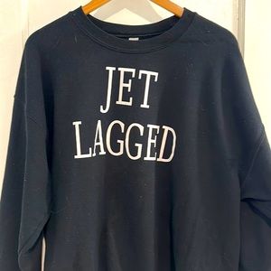Jet Lagged Travel Sweatshirt XL Gildan Etsy find Navy EUC